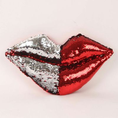 New foreign trade two-color sequins sexy lips opposite sex pillow cartoon expression pillow red lips car cushion