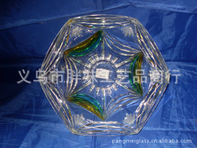 Glass plate Glass fruit plate home decoration plate Glass crystal dish...