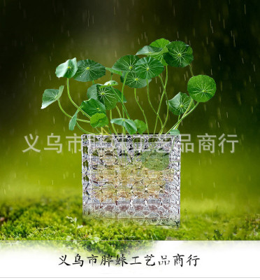 Wholesale transparent imitation crystal glass vases manufacturers direct glass hydroponic vases planting hydroponic vases