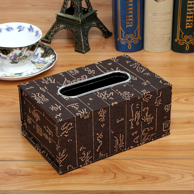 Pu leather paper towel box household European simple paper box truck paper box hotel restaurant paper box customization