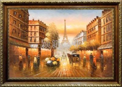 Paintings of Paris street scene