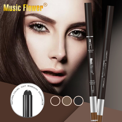 New product Music Flower qincaidui automatic Korean makeup non - smudges eyeliner pencil eyebrow pen waterproof wholesale