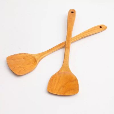 Spatula non-stick special wooden Spatula 35cm extended handle natural