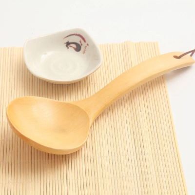 Solid wood without paint natural Wooden spoon creative household soup spoon