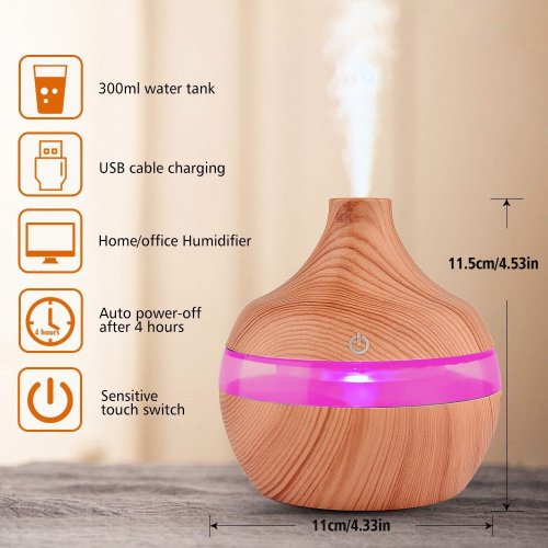 foreign trade exclusive factory wholesale mini usb humidifier desktop pointed wood grain humidifier