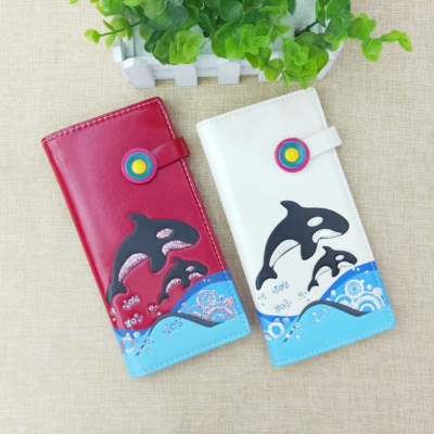 Original two - fold and double - fold long - style wallets cartoon long - style purses