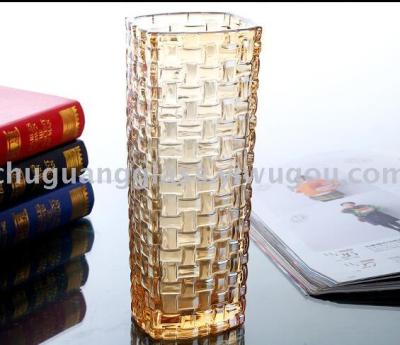 Chuguang Crystal Glass Vase Golden Vase Flower Arrangement Hydroponic Home Decoration