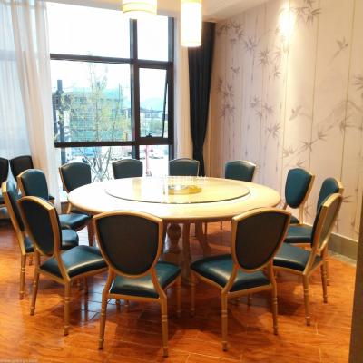 Taizhou star-class hotel banquet hall aluminum dining chairs restaurant box heart - shaped wooden chairs custom-made