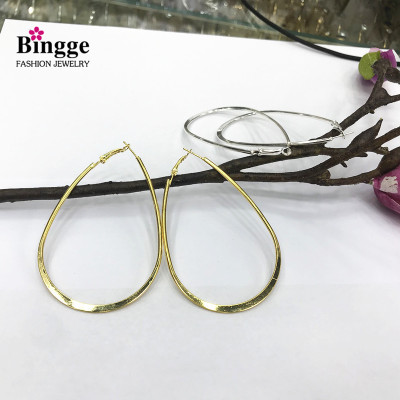 The Metal earrings bright oval exaggerated large ring earrings \"women face small ring earrings jewelry