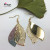 The manufacturer sells gold Leaf female style European and American style Earrings out double layer Creative Alloy Earrings