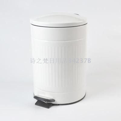 Home white Roman arch stripe 5 l 8 l 12 l stainless steel pedal trash can Home hotel