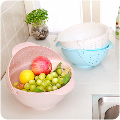 Kitchen three - in - one vegetable basket flip cover wash rice basin and high - wash vegetable dishes wash basket