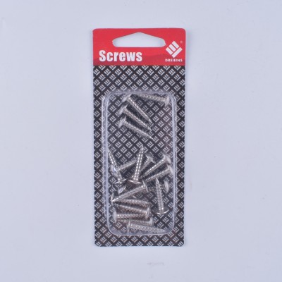 Hardware fasteners blister pack 20PCS stainless steel big flat head self tapping screw 4*20mm