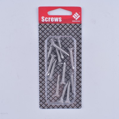 Hardware fasteners blister pack 12PCS flat head cross drill tail 4.2-18*25mm
