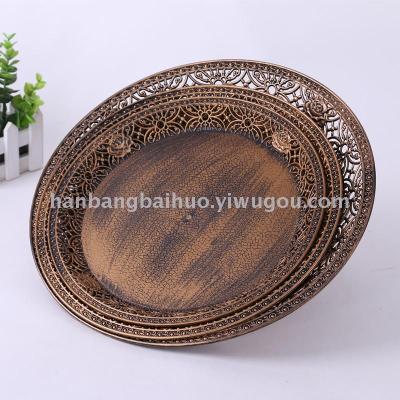 Plate new technology plate fashionable European decoration plate carved hollow classical circular plate