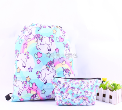 New hot sale of European and American trend printing bag bundle pocket friendly 2 pieces of package manufacturers direct