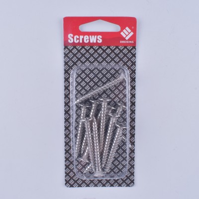 Hardware fasteners blister pack 12PCS stainless steel countersunk head self-tapping screw 5*40mm