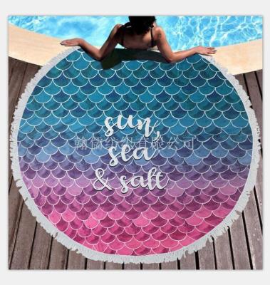 Tassel super round beach cushion yoga mat beach rug.