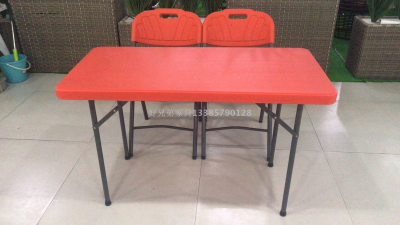 Outdoor Long Table Blow Molding Iron Foot Folding Long Drop Table Portable Conference Table Training Long Table