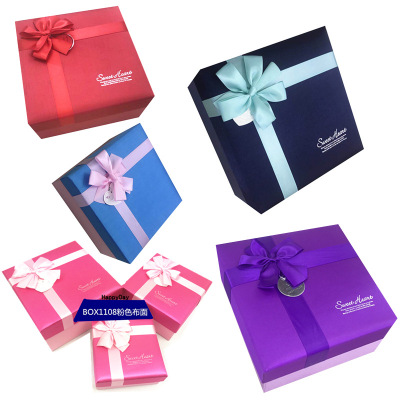 Multi-Color New Products in Stock Cloth Cover Gift Box High-End Valentine's Day Large, Medium and Small 3 Sets Tiandigai Packing Box