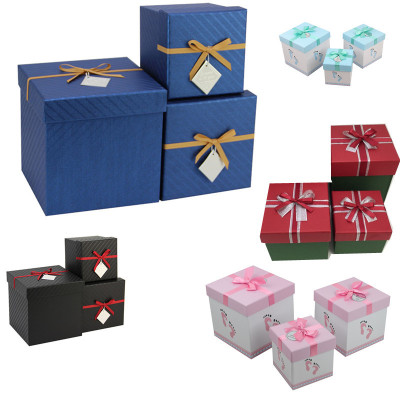 Manufacturers supply high grade gift boxes imported food general packaging boxes wholesale square top and bottom cover set of paper boxes