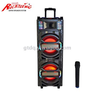 210C double 10-inch bar battery audio stage speaker with two microphone LED lights