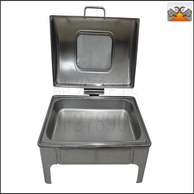 DF27896 tripod stainless steel kitchen hotel supplies tableware second generation rectangular visual cover cooking stove