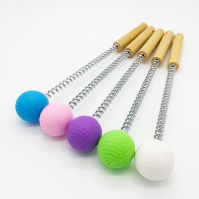 Golf ball silica gel massage hammer point tapping back hammer massage wooden handle