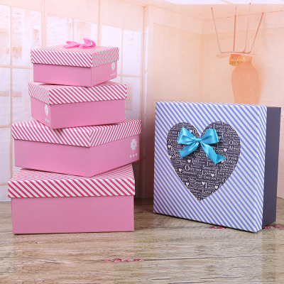 Square fixed gift box heaven and earth cover creative gift box wholesale clothing packaging four pieces of paper box spot