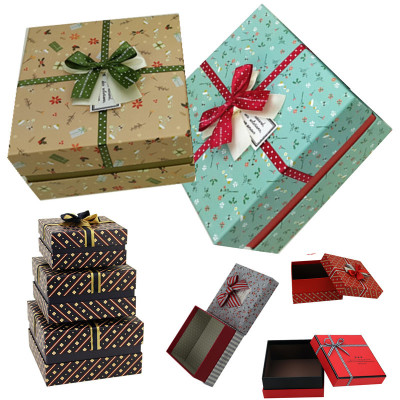 Manufacturers supply gift boxes thickened and hard finished paper boxes valentine's day small fresh lined birthday box