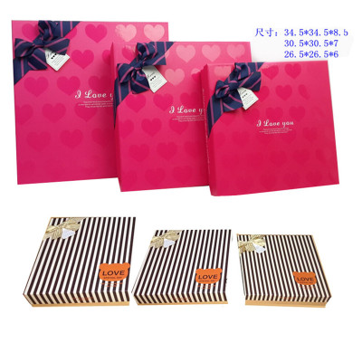 Manufacturers Supply UV Heart Stripe Pattern Fashion Gift Box Packaging Paper Box
