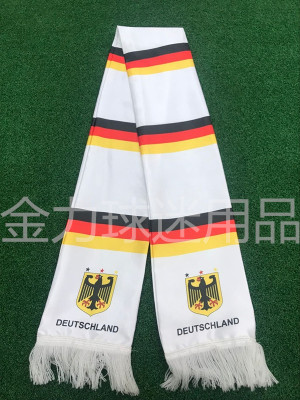 German scarf color, polyester, acrylic, and other fabrics can be customized to provide various fans advertising scarves