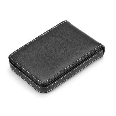 Simple and fashionable imitation leather business card box magnetic business card bag business card box vertical style