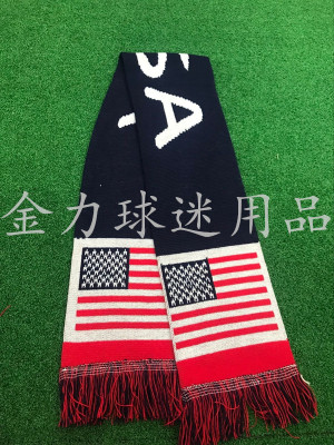 The United States scarf color, terylene, acrylic fabric and other fabrics for the world's fan scarf