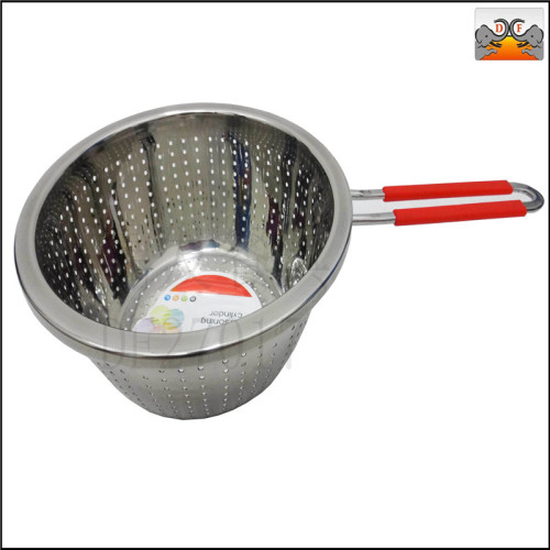 Df27017 Dingfa Stainless Steel Kitchen Hotel Supplies Tableware Single Handle Silicone Handle Fruit Basket