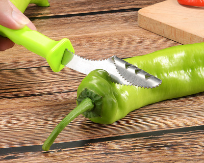 Stainless steel pepper extractor, fruit and vegetable corer