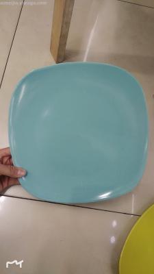 11-Inch Colored Glaze Square Plate