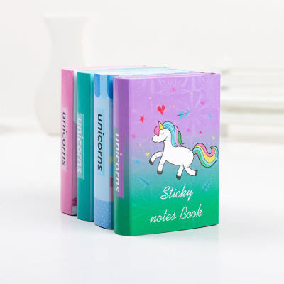 Korean stationery cute cartoon unicorn notepad foldable notes foldable N times stick pad