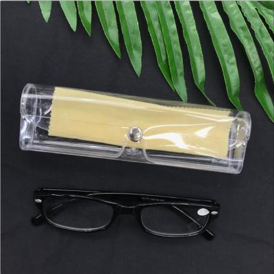 Lens case with transparent button box is easy to carry