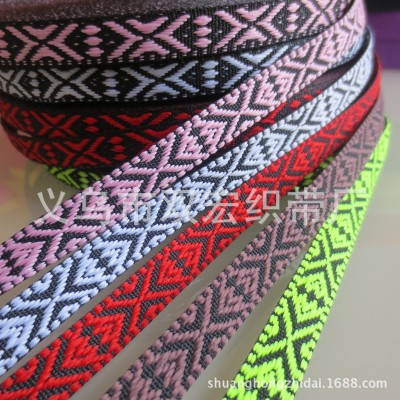 Factory Wholesale Retro Ethnic Style Jacquard Net Tape Clothing Shoes and Hats Accessories 1cm Creative X-Type Jacquard Ribbon Spot