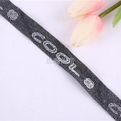 Manufacturer direct marketing English letter COOL silver onion ribbon type clothing accessories
