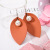 European and American vintage leather earrings pearl leather studs punk style cow-skin water drop shape leaf buckle