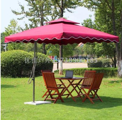 Sun Umbrella Garden Umbrella Single Arm Umbrella/Double-Top Hand-Operated Umbrella/Advertising Umbrella/Outdoor Leisure Umbrella/Sunshade Umbrella
