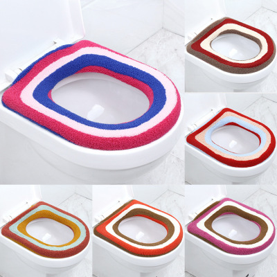 K thickened knitted o-type toilet seat cushion; soft toilet seat cover; warm toilet seat cover in winter