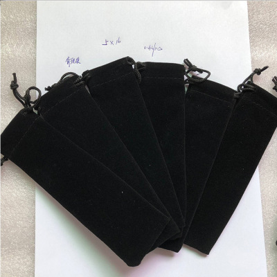 Small black drawstring bag 5*16 beauty bar gift bag flannelette bag band pocket organ bag