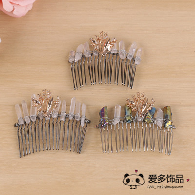 Hand - carved crystal han fashion move comb hair plug-in accessories