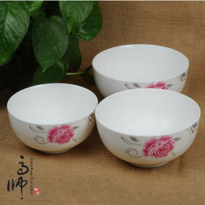 5.5/6-Inch Noodle Bowl Rice Bowl Overglazed Color Figure Bone China Ceramic Tableware for Supermarket Daily Necessities Direct Sales