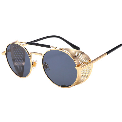 Steampunk sunglasses round framed sunglasses decorated with European and American retro glasses JR66247 cross-border