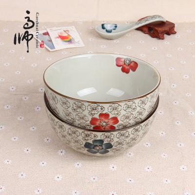 New Japanese Style Japanese Ceramic Underglaze 6-Inch 7-Inch Noodle Bowl Ceramic Tableware Factory in Stock Supply Wholesale