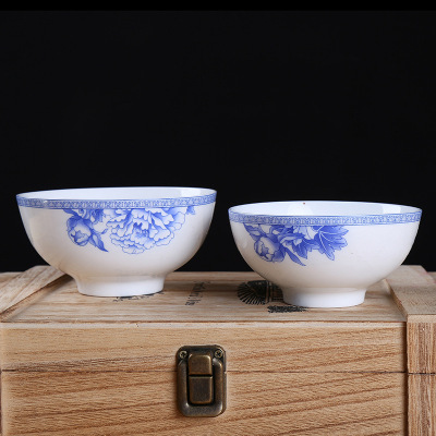 Fugui Peony Japanese Style Household Bowl Bone China Snowflake Glaze Ceramic Bowl Beautiful Art Japanese Style Tableware Factory Direct Sales